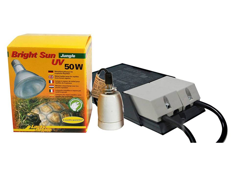 Kit complet de lampe UV à vapeur 50 watts Lucky Reptile Bright Sun