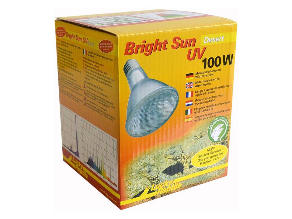 Lampe UV pour tortue terrestre 100 watts Lucky Reptile Bright Sun