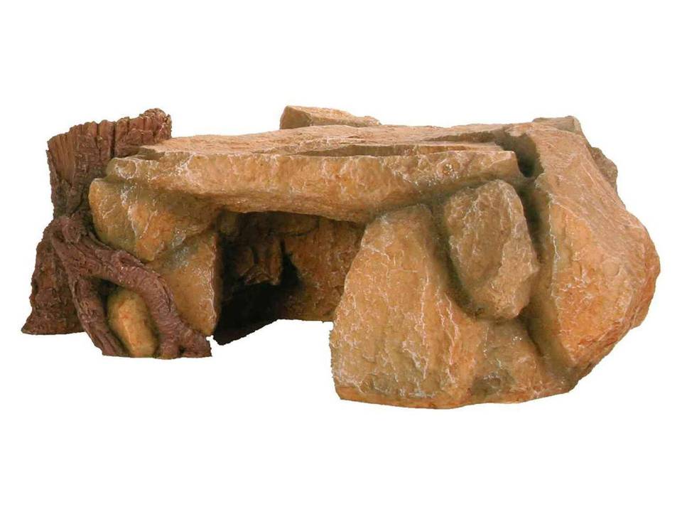 Caverne pour tortue d'eau avec rocher et tronc d'arbre Trixie