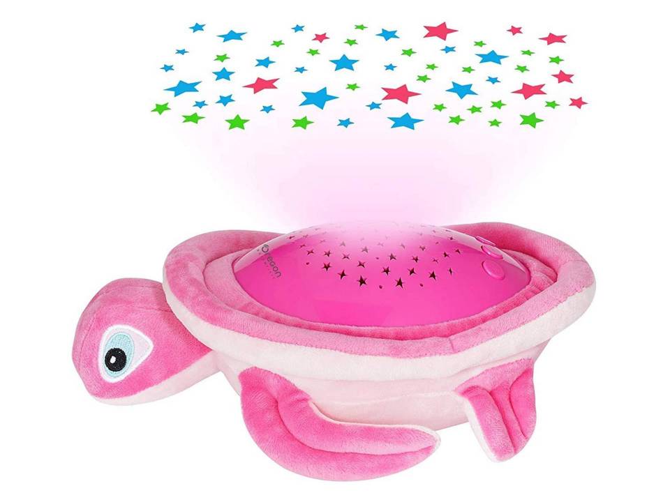Veilleuse projection musicale tortue rose